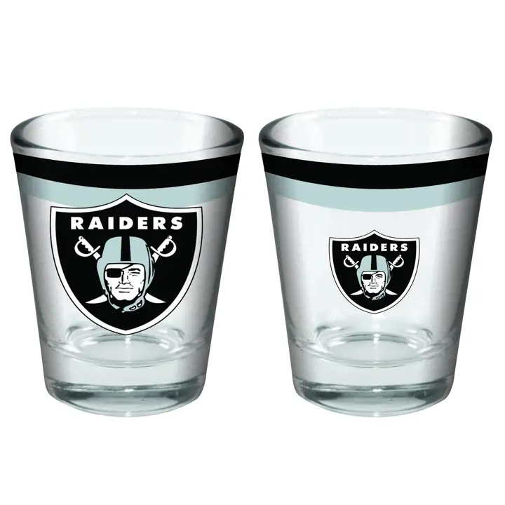 LV Raiders 2oz Double Banded Shot Glass ast