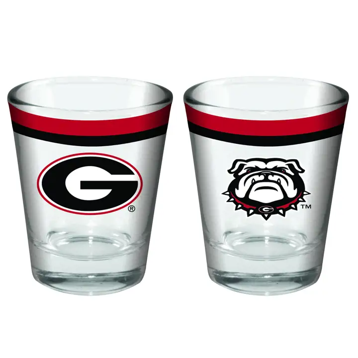 Verre à shot à double bande Georgia Bulldogs de 60 ml