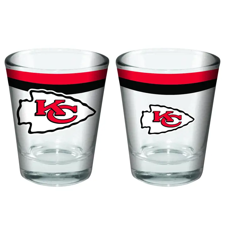 Verre à shot double bande de 59 ml des Chiefs de Kansas City ast