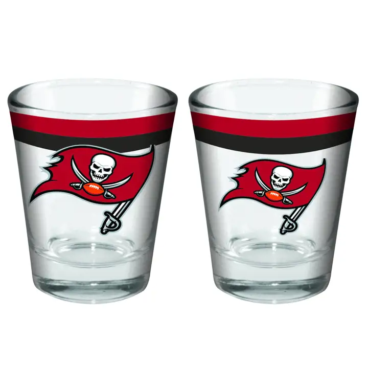 Verre à shot à double bande Tampa Bay Buccaneers de 2 oz