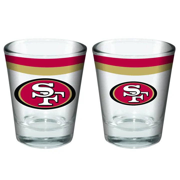 Verre à shot 2oz double bande des 49ers de San Francisco