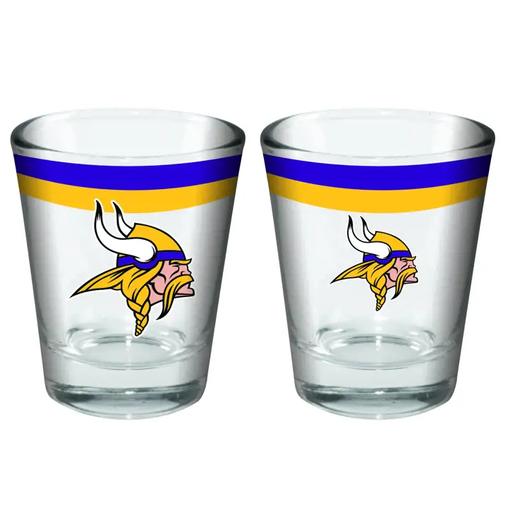 Verre à liqueur double bande Minnesota Vikings 2oz