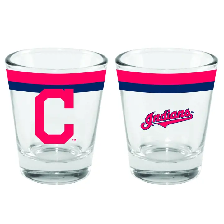 Verre à shot double bande de 2 oz Cleveland Indians