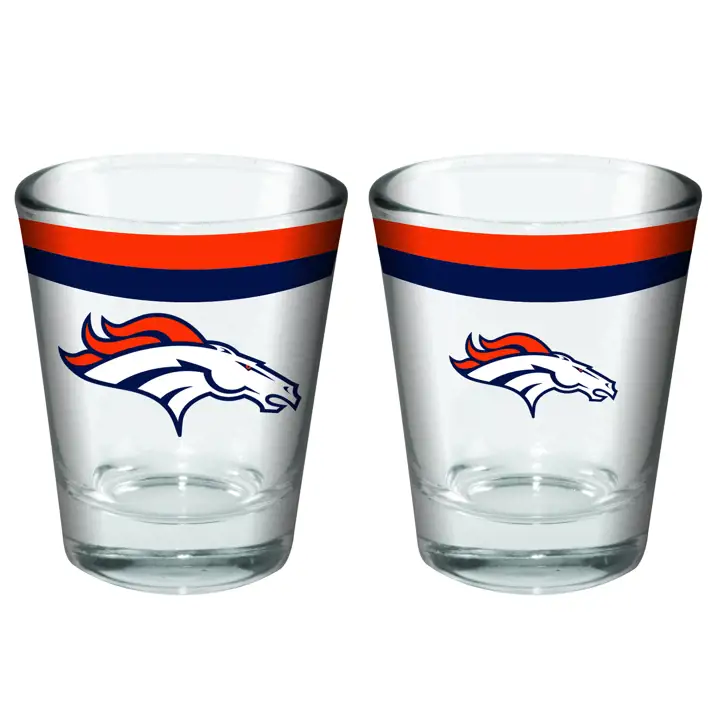 Verre à shot double bande Denver Broncos 2 oz