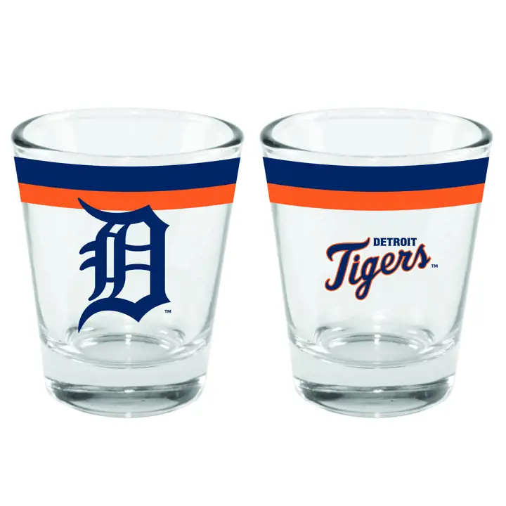 Verre à shot à double bande de 2 oz Detroit Tigers