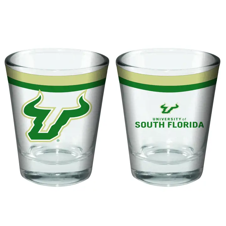 Verre à shot à double bande de 2 oz South Florida Bulls