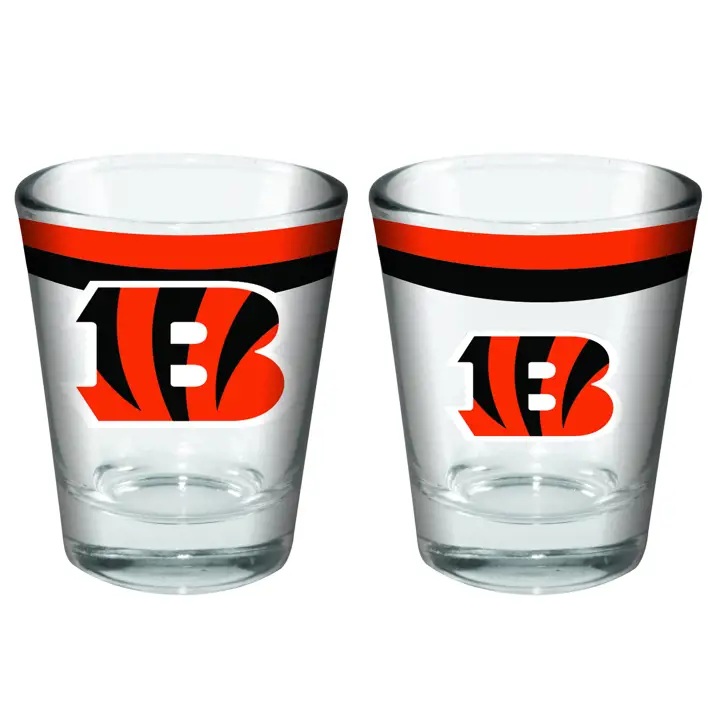 Verre à shot à double bande de 2 oz des Cincinnati Bengals