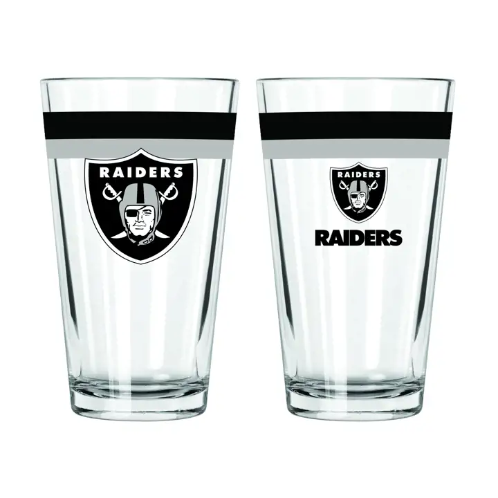 Verre à pinte à double bande LV Raiders de 16 oz