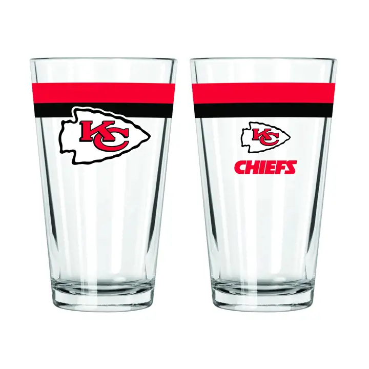 Verre à pinte Kansas City Chiefs 16oz à double bande ast