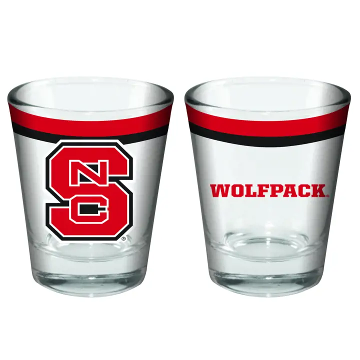 Verre à shot double bande N.C. State Wolfpack 2 oz