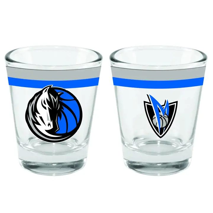 Verre à shot à double bande Dallas Mavericks 2 oz