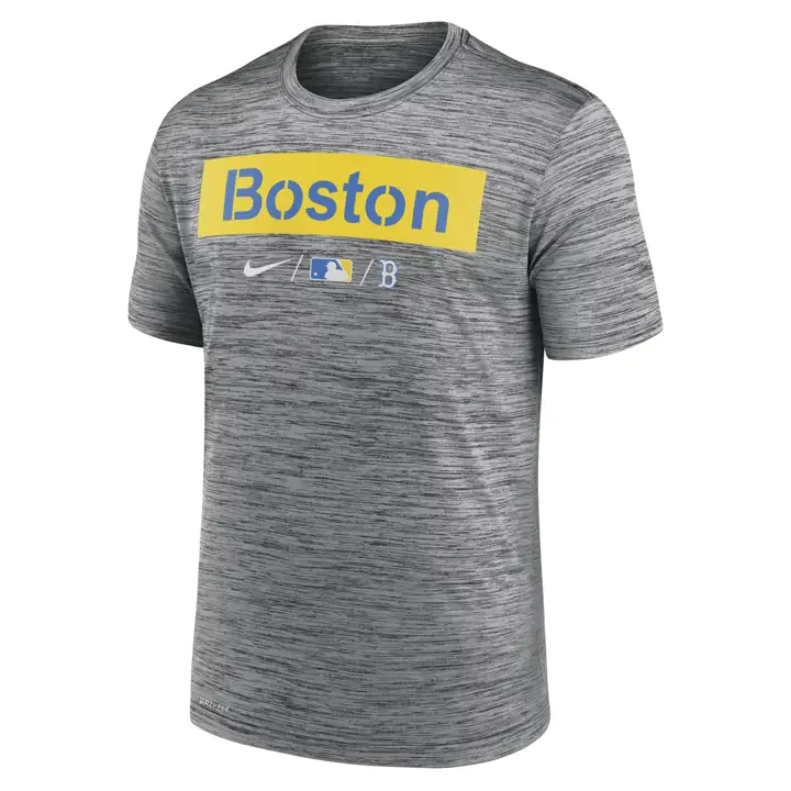 T-shirt d'entraînement de baseball MLB Boston Red Sox Velocity BLEU