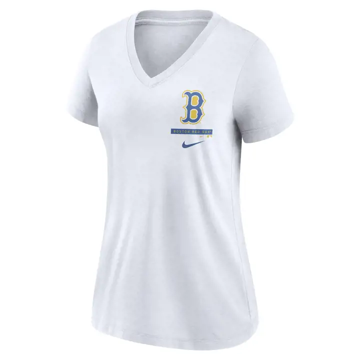 T-shirt Red Sox MLB City Connect col en V Femme blanc
