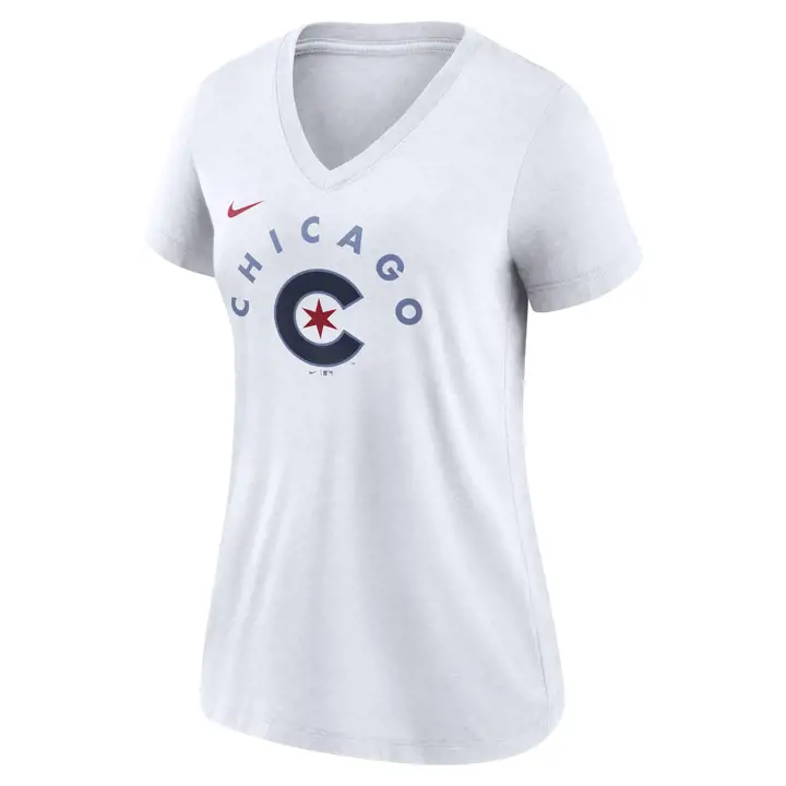T-shirt à col en V Chicago Cubs MLB City Connect pour femme - À déterminer