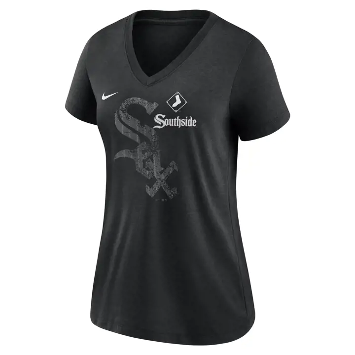 T-shirt Femme Col en V MLB White Sox City Connect À DÉTERMINER