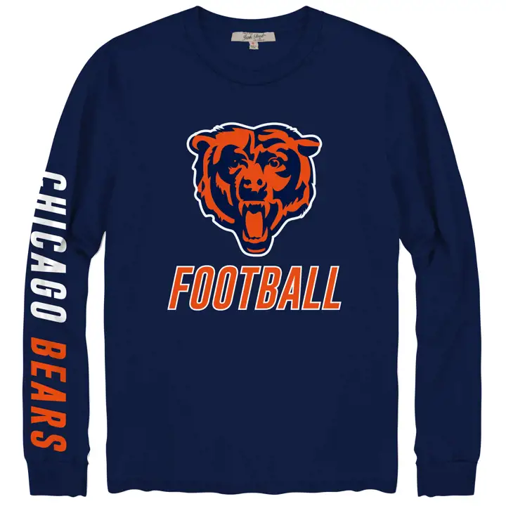 T-shirt Manches Longues NFL Zone Read Chicago Bears 20 MARINE