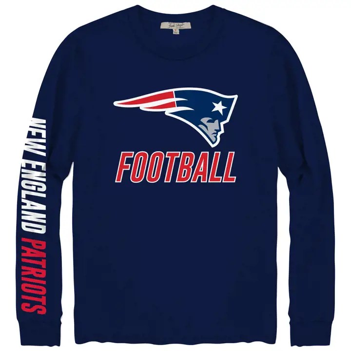T-shirt à manches longues NFL Zone Read des New England Patriots 20 MARINE