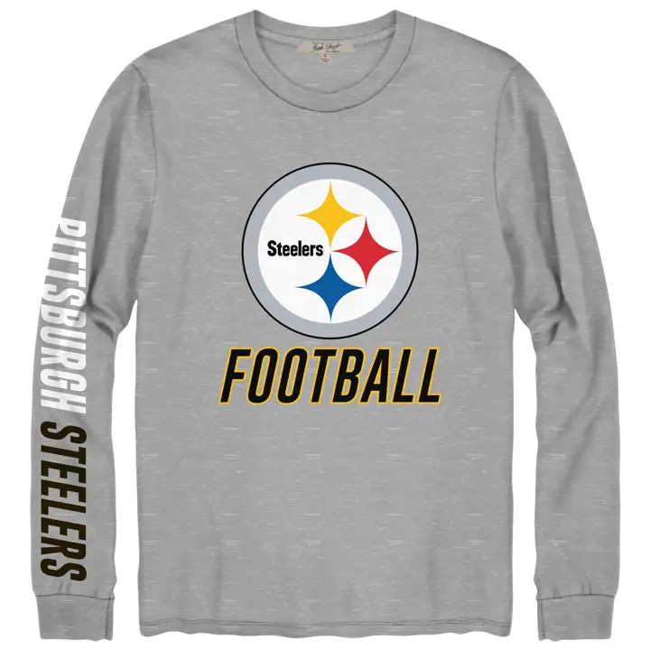 T-shirt à manches longues Pittsburgh Steelers NFL Zone Read 20 GRIS