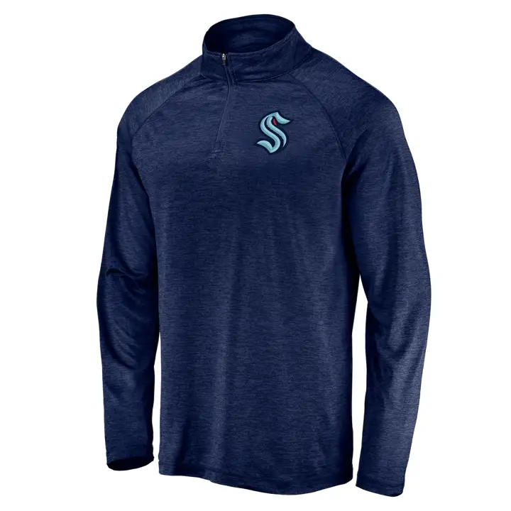 Seattle Kraken NHL Sweat-shirt ¼ zippé marine avec écusson strié
