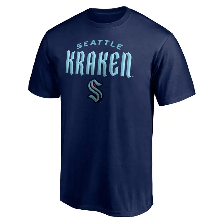 T-shirt Seattle Kraken LNH à logo haute densité BLEU MARINE