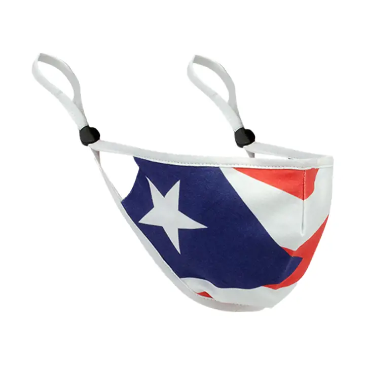 Masque de protection Lids Custom Comfort Drapeau porto-ricain ROUGE/BLANC/BLEU