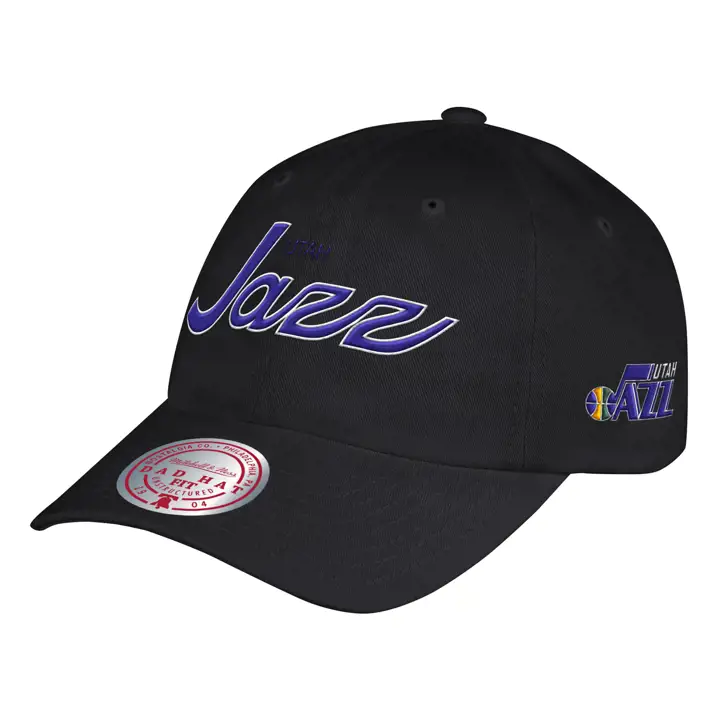 Casquette ajustable Utah Jazz HWC Foundation Script Dad Hat - Noir