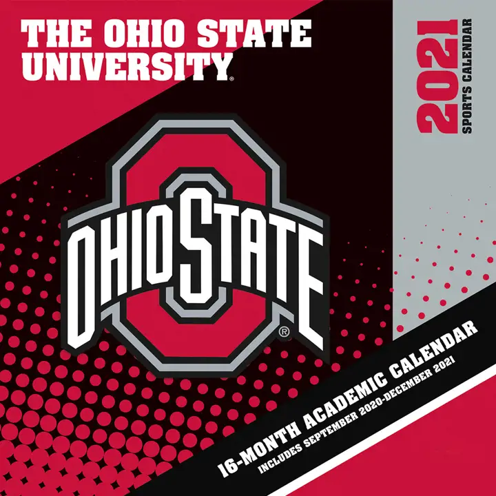 Calendrier mural 2021 Ohio State Buckeyes 12x12 AST
