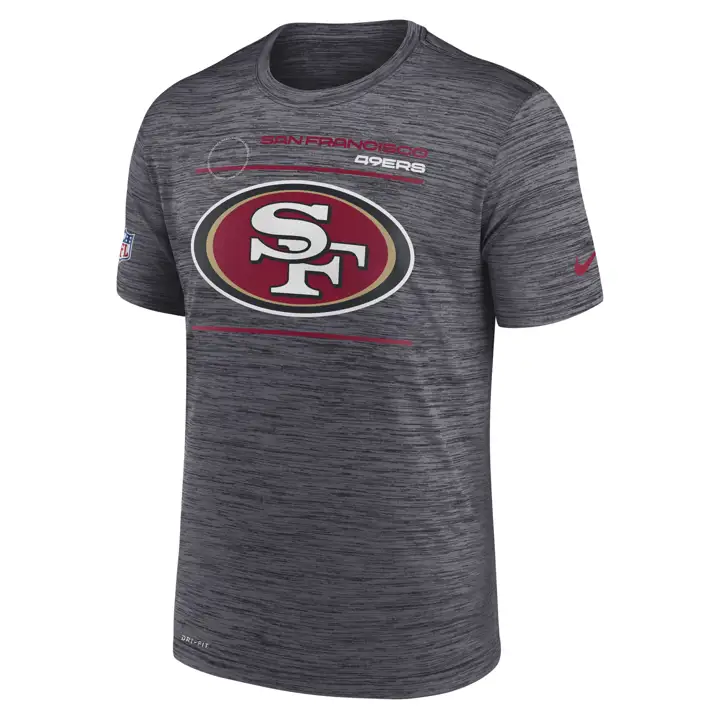 T-SHIRT 21 VELOCITY SIDELINE NFL DES SAN FRANCISCO 49ERS NOIR