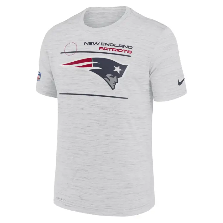 T-SHIRT VELOCITY SIDELINE NFL NEW ENGLAND PATRIOTS 21 BLANC