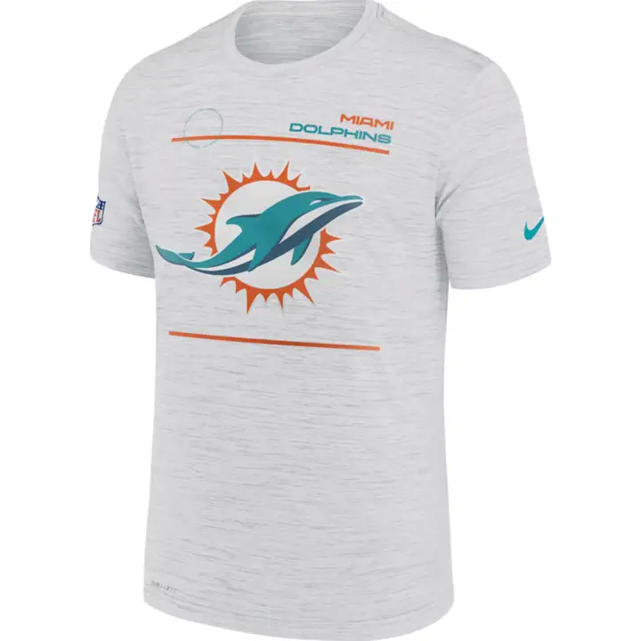 T-SHIRT VELOCITY SIDELINE NFL MIAMI DOLPHINS 21 BLANC