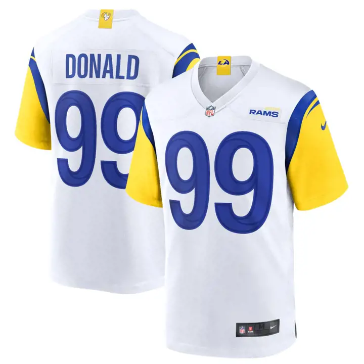 Maillot de match NFL LA Rams Aaron Donald blc