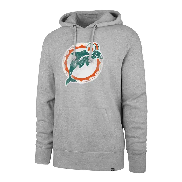 Sweat à capuche '47 Headline Miami Dolphins Throwback 20 ARDOISE