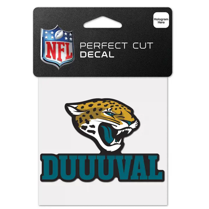 Jacksonville Jaguars Décalque Découpé 4x4 - Couleur argent