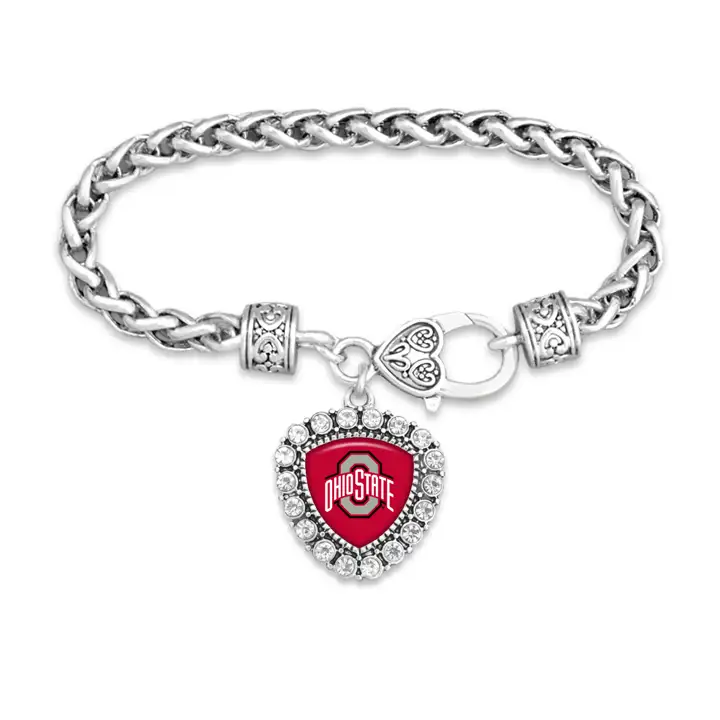 Bracelet Ohio State Buckeyes cœur pendant ast