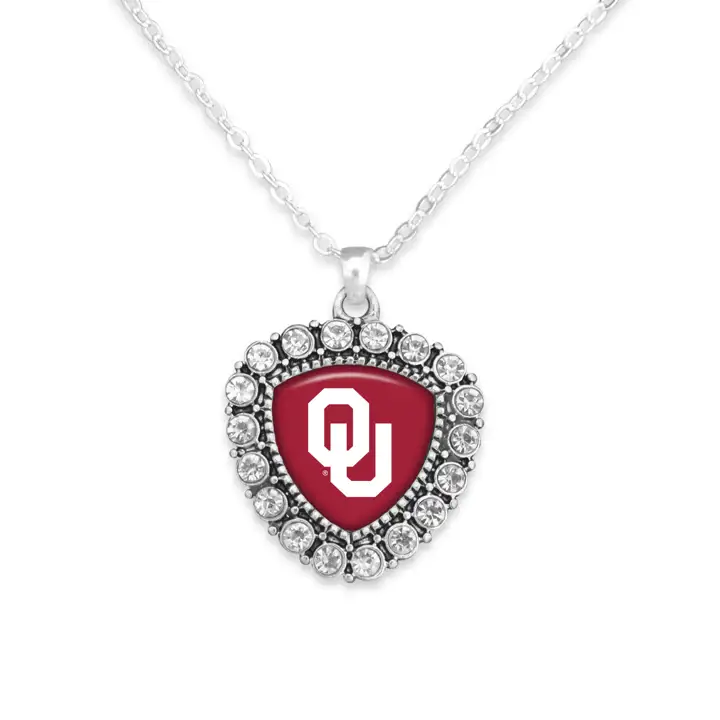 Collier pendantif cœur Oklahoma Sooners