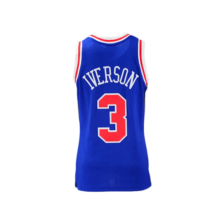 Maillot HWC Swingman Allen Iverson bleu des 76ers de Philadelphie