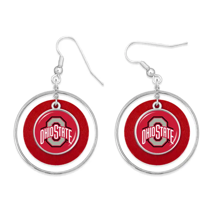 Boucles d'oreilles Ohio State Buckeyes Collection Lindy argent/rouge