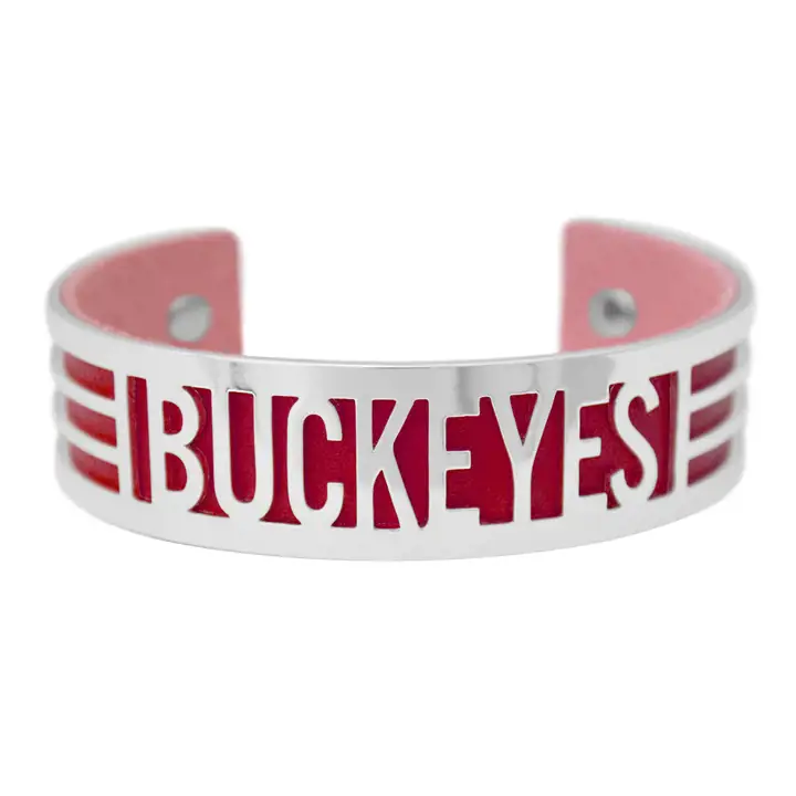 Bracelet collection équipe à domicile Ohio State Buckeyes argent/rouge