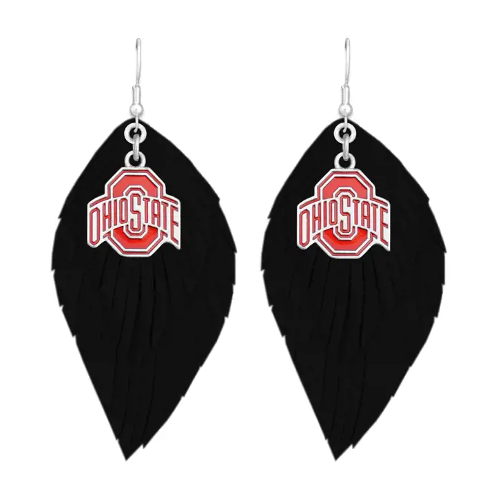Boucles d'oreilles Ohio State Buckeyes Boho Babe argent/rouge