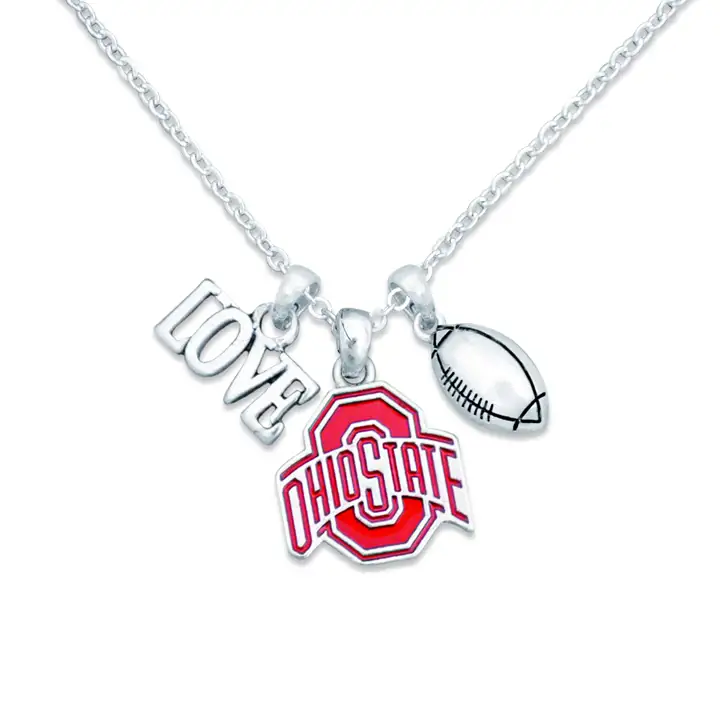 Collier Collection Touchdown Ohio State Buckeyes argent/rouge