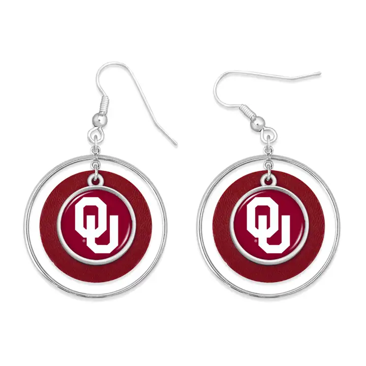 Oklahoma Sooners La collection Lindy Boucles d'oreilles argent/rouge