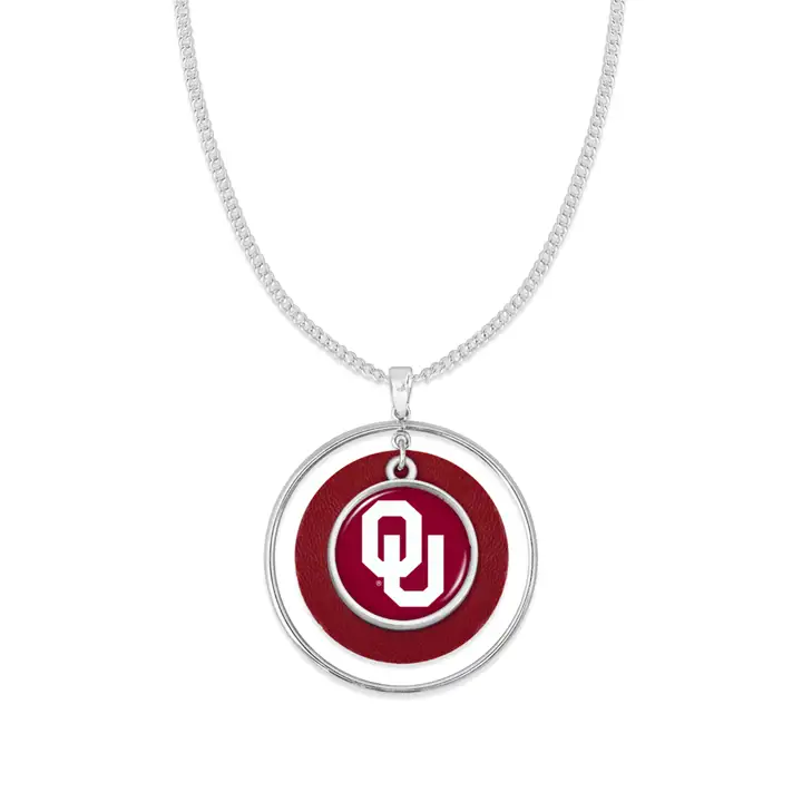 Oklahoma Sooners Collier The Lindy Collection argent/rouge
