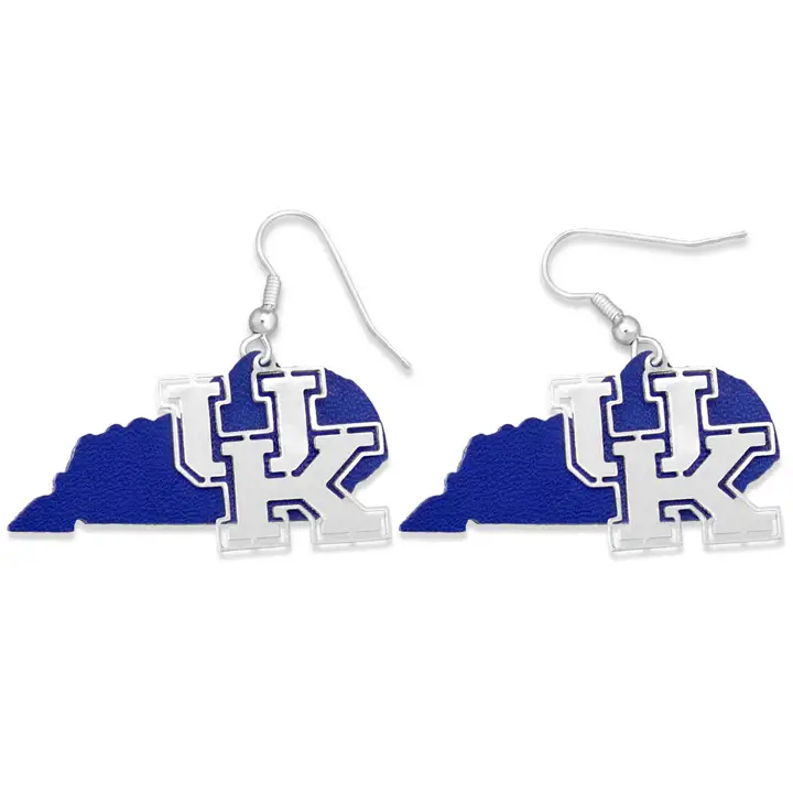 Boucles d'oreilles collection équipe à domicile Kentucky Wildcats argent/rouge