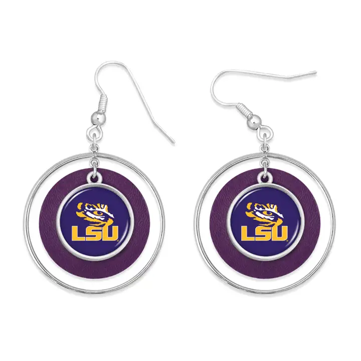 L.S.U. Boucles d'oreilles The Lindy Collection arg/rouge