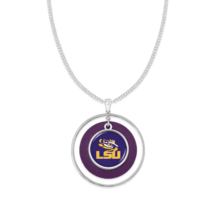 L.S.U. Collier The Lindy Collection argent/rouge