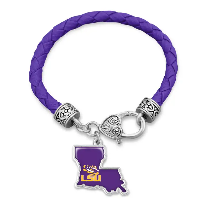 Bracelet L.S.U. State of Mind collection, argenté/rouge