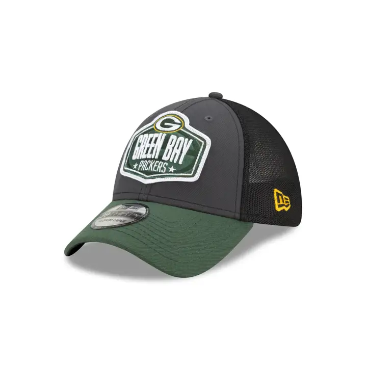 Green Bay Packers Casquette réglable 39THIRTY GRAPH/BLK/GRN NFL Draft 21