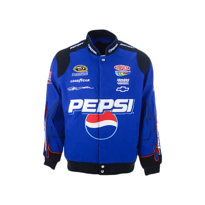 Veste de pilote en sergé Jeff Gordon NASCAR JH, bleue