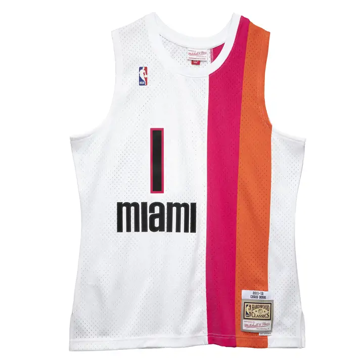 Maillot M&N Swingman Miami Heat Bosh blanc