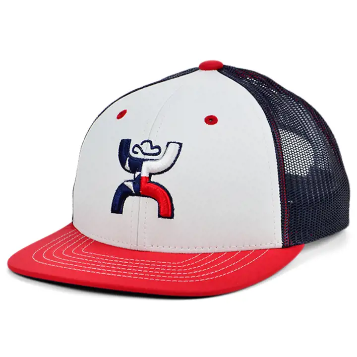 Casquette trucker HOOey YTH Texican, blanc/bleu